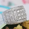Anneaux de mariage brillant femmes zircon blanc cristal complet pour les femmes bague de fiançailles bande bijoux taille 5-12