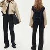 Kadın Trençkotları Patchwork Efekt Sonbahar ve Kış Moda Klasik Basit Atmosfer Ceketi