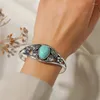 Braccialetti braccialetti vintage in turchese naturale eleganti braccialetti aperti regolabili per donna uomo accessori gioielli per feste regali
