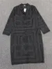 toteme Embroidered Dress Letter Sign Embroidered Casual Loose Sleeve Lined Dress
