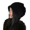 Basker koreansk stil kvinnor imitation hög hatt utomhus varm plysch höst vinter super mjuk förtjockad outfit tillbehör