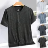 T-shirts pour hommes Cravate avant pour hommes Ice Screen Eye Shirt Summer Print Loose Casual Running Demi-manches courtes Scoop Neck Tee