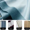 Curtain 350cm Height Thickened Solid Color Faux Linen 80 90 Blackout Curtains For Bedroom Living Room Study Fabric 230928