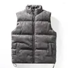 メンズベスト冬のメンズベストジャケット濃い暖かいノースリーブジャケット男性カジュアルチョッキプラスサイズの科学宿泊施設ブランド服