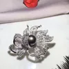 Broszki meibapj 12 mm Big Natural Black Pearl Flower Brooch Brooch Mash