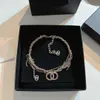 Designer Fashion Chokers Women Diamond Letter Pendant Halsband Women's Wedding Party Gift Jewelry F07V