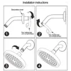 Robinets d'évier de salle de bains, barre de douche pratique, pulvérisation supérieure, tige d'extension Durable en acier inoxydable 201, 15x5.5cm, étanche