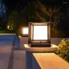 Large 9W Solar Waterproof Light Column Lawn Lamp Villa Yard Garden Courtyard Outdoor Fence Gate Four-color Lighting Pillar