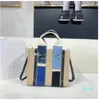 Tote Bag Medium Casual DamenmodeDie Tote Top Handle Reise-Schultertaschen aus Leinen Hochwertiges Canvas Blue Denim