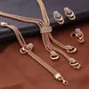 Bröllop smycken set 4st smycken set ringar halsband örhängen armband högpresterande gyllene smycken för kvinnor 230928