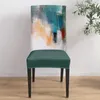 Chair Covers Paint Graffiti Oil Painting Style Dining Cover 4/6/8PCS Spandex Elastic Slipcover Case For Wedding Home Room