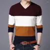 Men's Sweaters 2023 Cotton Sweater Men Casual V-neck High Quality Pullover Knitted Male Winter Brand Mens Knitwear B10