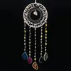 Wall Stickers Agate Dream Catcher Natural 7 Chakra Color Gemstone Garden Living Room Decoration Wind Chime Decor Moon Gem 230928