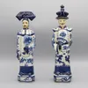 Keramiska statyer av kinesisk kejsare och kejsare i Qing -dynastin, bordstillbehör, heminredning