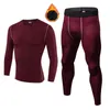 Roupa interior térmica masculina conjunto de inverno respirável treinamento fitness esportiva jogging sportsuit plus size adicionar lã thermo roupas masculinas