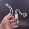 Adattatore per connettore in vetro narghilè J-Hook spesso inebriante all'ingrosso con bong per acqua dab rig con foro concavo con bruciatore a nafta da 14 mm