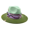 Wide Brim Hats Bucket Hand sewn Fes hat Irregular solid color panel adjustable unisex Fe felt jazz autumn winter 230928