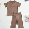 Clothing Sets Boys Girls Matching Outfits Pajamas Family Look Chidren Homewear Cotton Pyjamas Kids Clothes 2pcs Short-Sleeved Summer