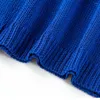 Męskie swetry 2023 W swetrze Y2K Men Koreańska moda cienki dzianin niebieski czarny kaset w szyku w dekolcie pullover skoczki na dzianinowe bluzki