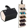 Jewelry Pouches 5 Slot Travel Sunglasses Storage Rack PU Glasses Box Multi-hanging Frame Display Organizer For Men Women