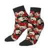 Men's Socks Skull And Flowers Ankle Unisex Street Style Pattern Printed Funny Low Sock Gift