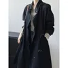 Women's Trench Coats 2023 Women Autumn Khaki Cotton Long Coat Stand Collar Fashion Black Casaco Feminino Abrigo Mujer Femme