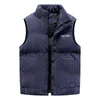 Gilets pour hommes 2023 Gilet d'hiver en velours côtelé pour hommes col montant veste sans manches coton rembourré gilet thermique manteau chaud épaissir