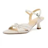 Sandalen Phoentin Elegante Dame Feest Zilver Luxe Zomer Mode Dames Peep Toe Kitten Hoge Hakken Schoenen FT2776