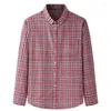 Mäns casual skjortor Camisas de Hombre Plus Size Mens Button Down Big and Tall Long Sleeve Plaid Flanell Shirt