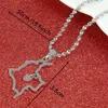 Collana con ciondolo mappa Colombia in acciaio inossidabile Mappa alla moda dei gioielli con catena a cuore colombiano225g