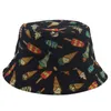 Cappelli a tesa larga madre Nuova moda carino Primavera Estate Nero Bianco Gelato Ghiacciolo Stampato Buckethat Sun Cappellini da pesca Gorras 230916