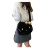 Bolsa crossbody de brinquedo de gato com cabeça grande e fofa de desenho animado, bolsa de ombro com conta de mão de pelúcia para meninas