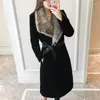 Women's Fur Sheep Shearling Coat Women Real Collar Long Winter Jacket Slim Mink Lamb Korean Fashion