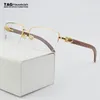 2023 titanium brilmontuur mannen mode Luxe merk brilmonturen voor vrouwen retro bijziendheid computer brilmonturen Houten gafas para el sol de mujer