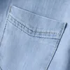 Camicie casual da uomo Camicia di jeans azzurra sottile primaverile Jeans a maniche lunghe in tessuto modale Abiti di marca maschili scuri neri