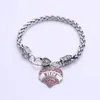 Charm Bracelets Mother's Day Gift For NIECE Bracelet Engraved Lobster Claw Clear Crystal Pave Heart