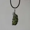 Pendant Necklaces A Natural Moldavite Green Aerolites Crystal Falling Stone Energy Apotropaic 4g-6g/ Pcs Free Rope Necklace