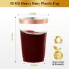 Disposable Cups Straws 20 Pieces Birthday Decoration Cocktail Gold Rim Rose Party Supplies Tableware For Wedding