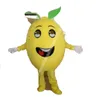 Halloween Yellow Lemon Mascot Costume Högkvalitativ tecknad temakaraktär Karnival Vuxna storlek Julfödelsedagsfest Fancy Dräkt