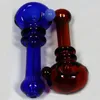 Colorido fumar Pyrex Tubos de vidrio gruesos Portátil Hecho a mano Hierba seca Filtro de tabaco Cuchara Tazón Innovadores Handpipes Bolsillo Titular de cigarrillos DHL