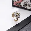 European Brand Fashion Cluster Rings Brass Gold Plated Diamond Charms for Wedding Party Vintage Finger Ring Costume Jewelry277V