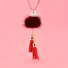 Pendant Necklaces SINLEERY Mink Hair Plush Pom Tassels Long Women Fashion Jewelry