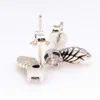 Earrings Pandorara Designer Luxury Fashion Women S925 Sterling Silver Pan Family Angel Wings Earrings Creative Angel Wings Feather Earrings