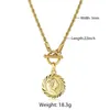 Chaîne à maillons de corde ronde Elizabeth pendentif collier pour femmes fermoir à bascule 22 pouces 3mm couleur or bijoux entiers LDN225 Necklaces207R