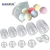 BAKHUK – moules à bombes de bain en plastique Transparent, 50 pièces, ornements de boule de noël, 100 sacs sous film rétractable, 25 ensembles, 5 tailles, 2553