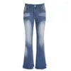 Jeans da donna 2023 Moda aderente Casual a vita alta Pantaloni svasati elasticizzati alla moda Pantaloni anni '90 Abiti vintage Stile Y2k Emo