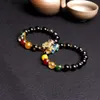 Natural Obsidian Bracelet Five Way God of Wealth Men's Sensible Temperature Colorful Pixiu Hand String Beaded Couple