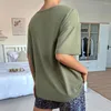 Survêtements pour femmes Gaovot Femme Home Set Couleur Solide Tricoté Coton Top Shorts Casual Wear Col V T-shirt à manches courtes à lacets