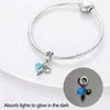 charms jewelry 925 fit charm beads accessories Blue glass bead pendant ocean series