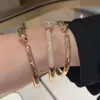 Bracelet de la série Panthere en or 18 carats ne se décolore jamais, réplique officielle de bijoux, bracelets de marque de luxe de qualité supérieure, style classique pour dames, bracele243c
